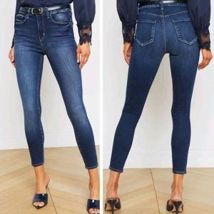 L'Agence Womens Margot High Rise Skinny Jeans Venus Blue Denim Size 28